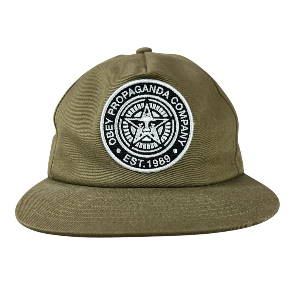 Obey Propaganda‎ Company Snapback Hat Khaki Logo Patch Men Women